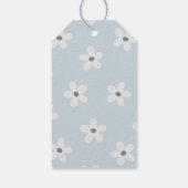 Boho Retro Blue Daisy Birthday Favor Geschenkanhänger (Rückseite)