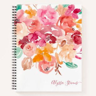 Boho Retro-Blume Blumenmuster Notizblock