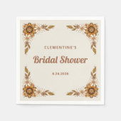 Boho Retro Blume | BRAUTPARTY Serviette (Vorderseite)