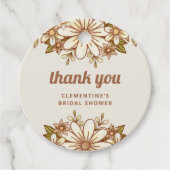 Boho Retro Blume | Brautparty Vielen Dank Geschenkanhänger (Vorderseite)