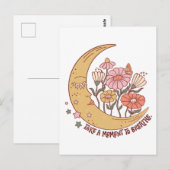 Boho Retro Blume Mondscheinwerfer Postkarte (Vorne/Hinten)