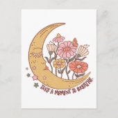 Boho Retro Blume Mondscheinwerfer Postkarte (Vorderseite)