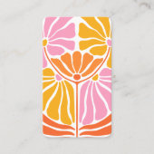 Boho Retro Blume Muster Business Card Visitenkarte (Vorderseite)