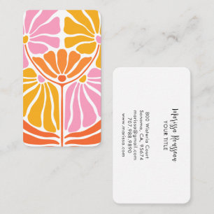 Boho Retro Blume Muster Business Card Visitenkarte