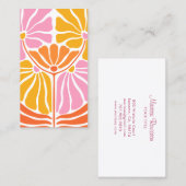 Boho Retro Blume Pattern Visitenkarte (Vorne/Hinten)