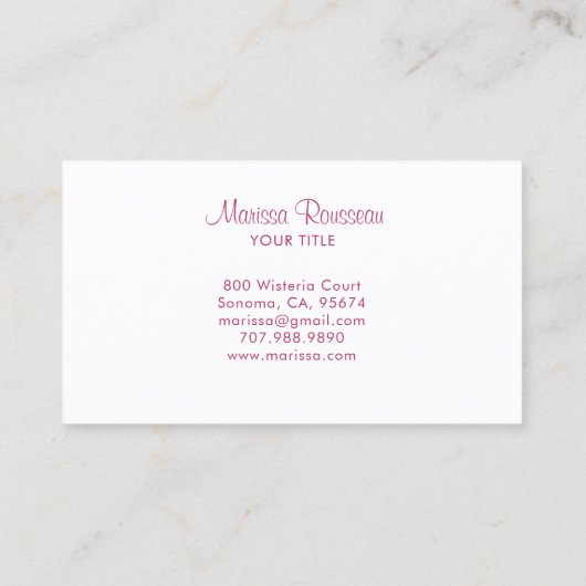 Boho Retro Blume Pattern Visitenkarte (Rückseite)