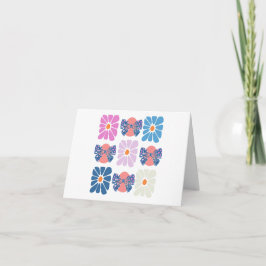 Boho retro Blumenoster Dankeskarte