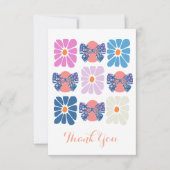 Boho retro Blumenoster Dankeskarte (Vorderseite)