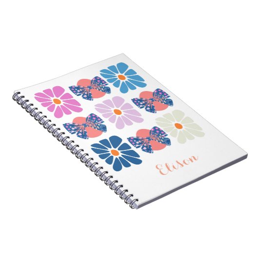 Boho retro Blumenoster Notizblock (Rechte Seite)