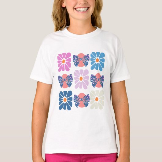 Boho retro Blumenoster T-Shirt (Vorderseite)