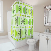 Boho Retro Bowls Lines Chartreuse Duschvorhang (Beispiel)