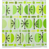 Boho Retro Bowls Lines Chartreuse Duschvorhang (Vorderseite)