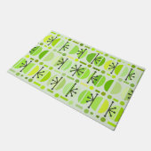 Boho Retro Bowls Lines Chartreuse Fußmatte (Schrägansicht)