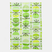 Boho Retro Bowls Lines Chartreuse Geschirrtuch (Vertikal)