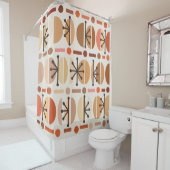 Boho Retro Bowls Lines Earth Tones Duschvorhang (Beispiel)