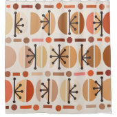 Boho Retro Bowls Lines Earth Tones Duschvorhang (Vorderseite)