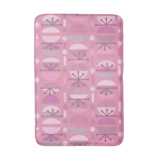 Boho Retro Bowls Lines Pink Badematte (Vorderseite Vertikal)