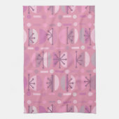 Boho Retro Bowls Lines Pink Geschirrtuch (Vertikal)