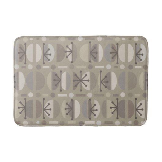 Boho Retro Bowls Lines Taupe Badematte (Vorderseite)