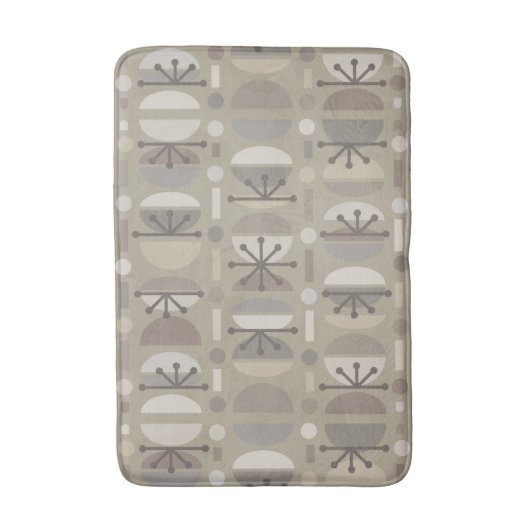 Boho Retro Bowls Lines Taupe Badematte (Vorderseite Vertikal)