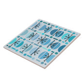 Boho Retro Bowls Lines Turquoise Fliese (Seite)