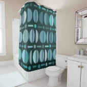 Boho Retro Bowls Muster Aquamarin Duschvorhang (Beispiel)