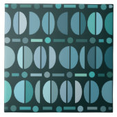 Boho Retro Bowls Muster Aquamarin Fliese (Vorderseite)