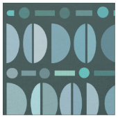 Boho Retro Bowls Muster Aquamarin Stoff (Nahaufnahme)