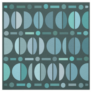 Boho Retro Bowls Muster Aquamarin Stoff