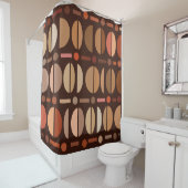 Boho Retro Bowls Muster Dunkle Erdtöne Duschvorhang (Beispiel)