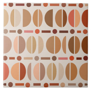 Boho Retro Bowls Muster Licht-Erdtöne Fliese