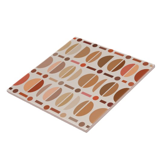 Boho Retro Bowls Muster Licht-Erdtöne Fliese (Seite)