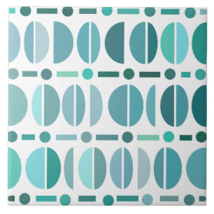 Boho Retro Bowls Muster Türkis Fliese