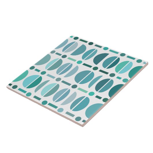 Boho Retro Bowls Muster Türkis Fliese (Seite)