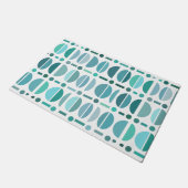 Boho Retro Bowls Muster Türkis Fußmatte (Schrägansicht)