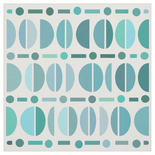 Boho Retro Bowls Muster Türkis Stoff (Muster)