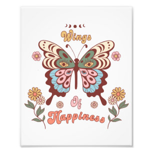 Boho Retro Butterfly Wings Fotodruck