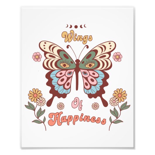 Boho Retro Butterfly Wings Fotodruck (Vorne)