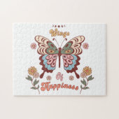 Boho Retro Butterfly Wings Puzzle (Horizontal)