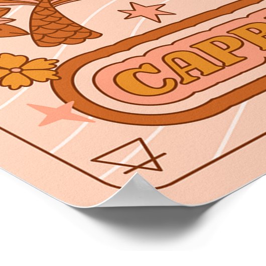 Boho Retro Capricorn Zodiac Poster (Ecke)