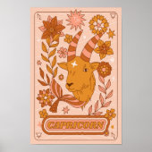 Boho Retro Capricorn Zodiac Poster (Vorne)