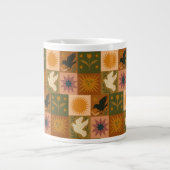 Boho Retro Celestial Sun Moon Jumbo-Tasse (Vorderseite)
