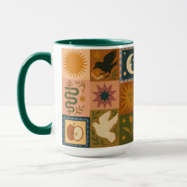 Boho Retro Celestial Sun Moon Tasse