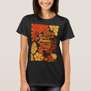 Boho Retro Christlicher Herbst-Kürbis Danke Sagen T-Shirt