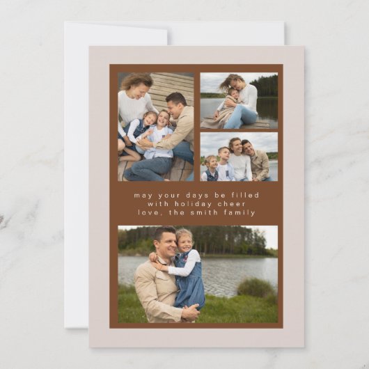 Boho Retro Christmas Tree Arch Holiday Card Einladung (Rückseite)