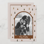 Boho Retro Christmas Tree Arch Holiday Card Einladung (Vorne/Hinten)
