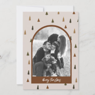 Boho Retro Christmas Tree Arch Holiday Card Einladung