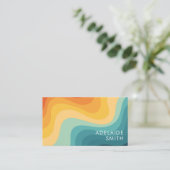 Boho Retro Classic Color Wave Minimalist Visitenkarte (Stehend Vorderseite)