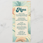 Boho Retro Colorful Floral Wedding Menükarte (Vorderseite)