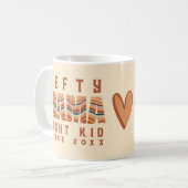 Boho Retro Custom Linkshänder-Mama Seit Jahr Herz Kaffeetasse (Vorderseite Links)